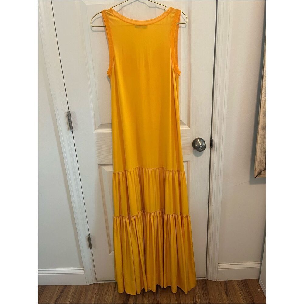 Elizabeth and James Silk Blend Yellow Tiered Maxi Dress S - Picture 8 of 9